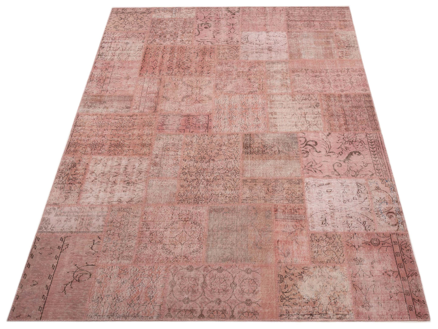 Patchwork Pink 9.1x12 Hand Knotted Rug