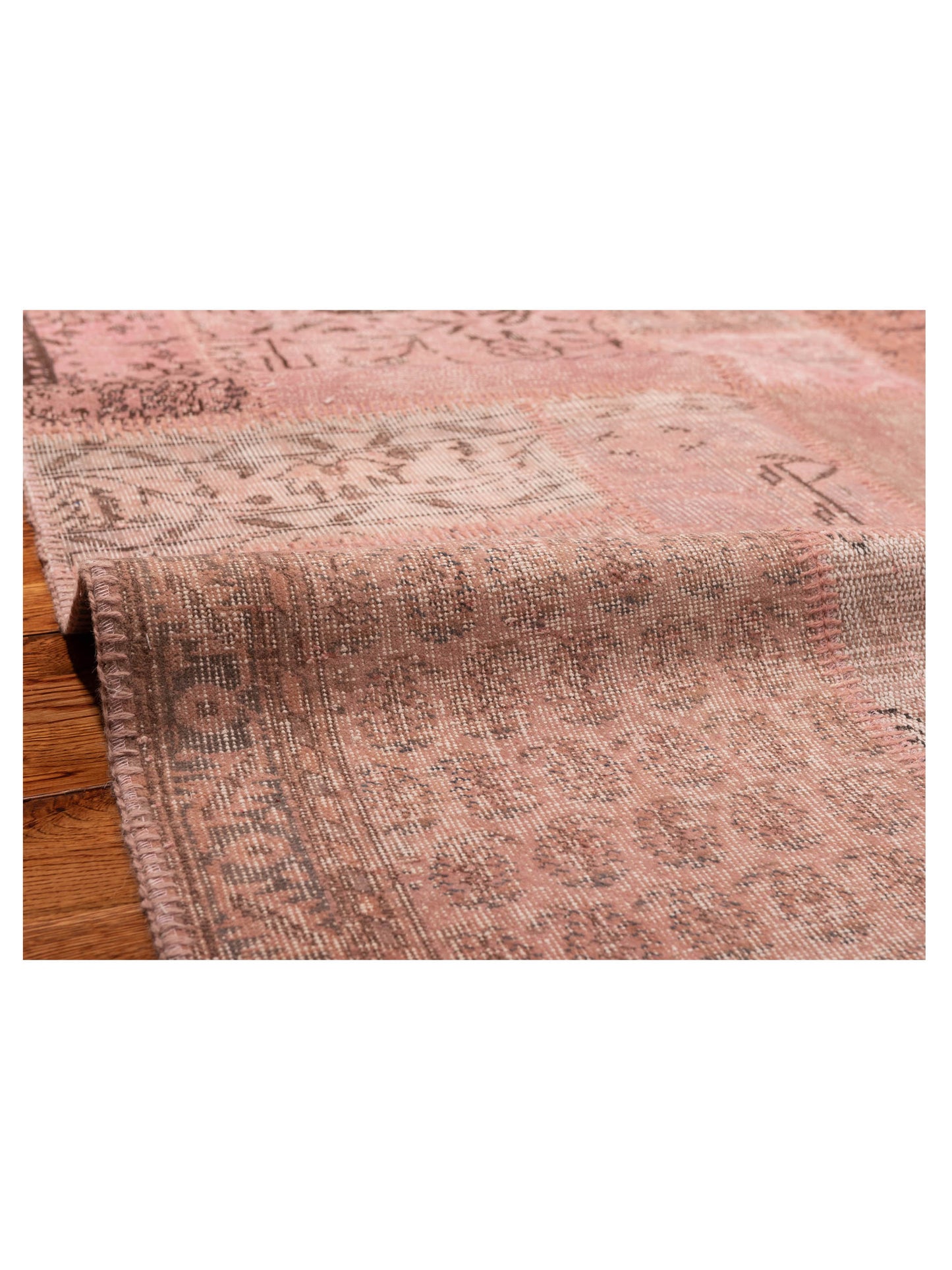 Patchwork Pink 9x12 Hand Knotted Rug