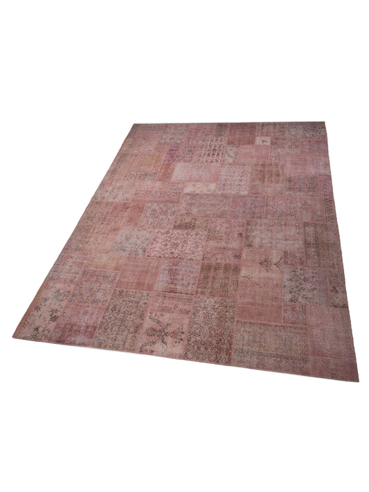 Patchwork Pink 12x14.11 Hand Knotted Rug