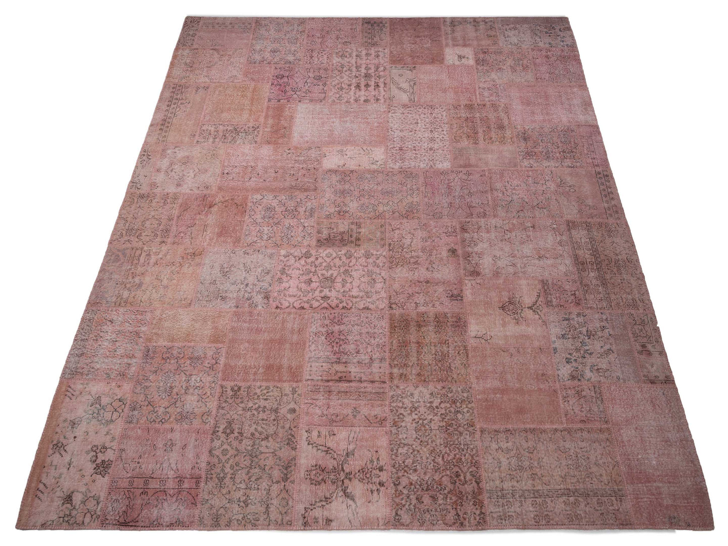 Patchwork Pink 12x14.11 Hand Knotted Rug