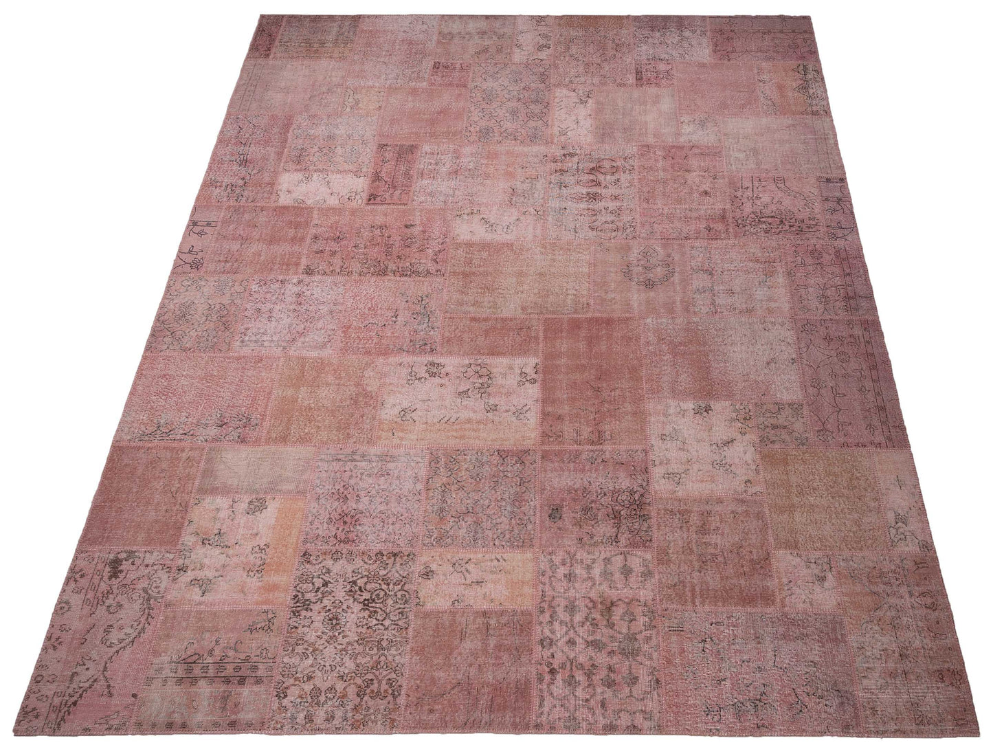 Patchwork Pink 12x14.11 Hand Knotted Rug