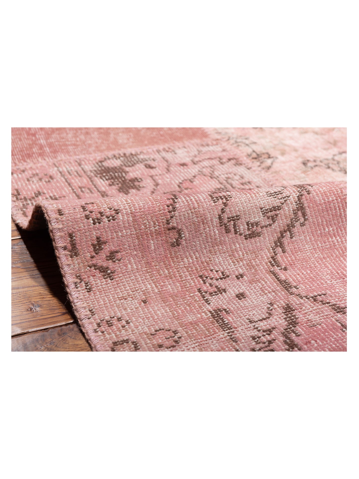 Patchwork Pink 12x14.11 Hand Knotted Rug