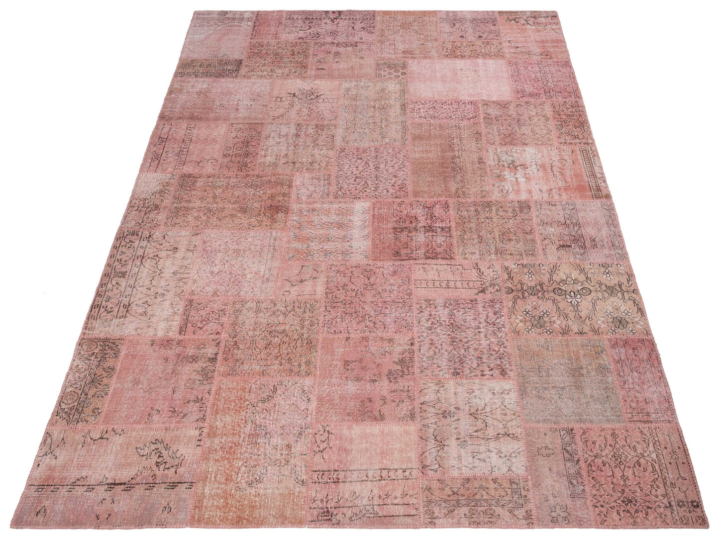 Patchwork Pink 10x13.11 Hand Knotted Rug