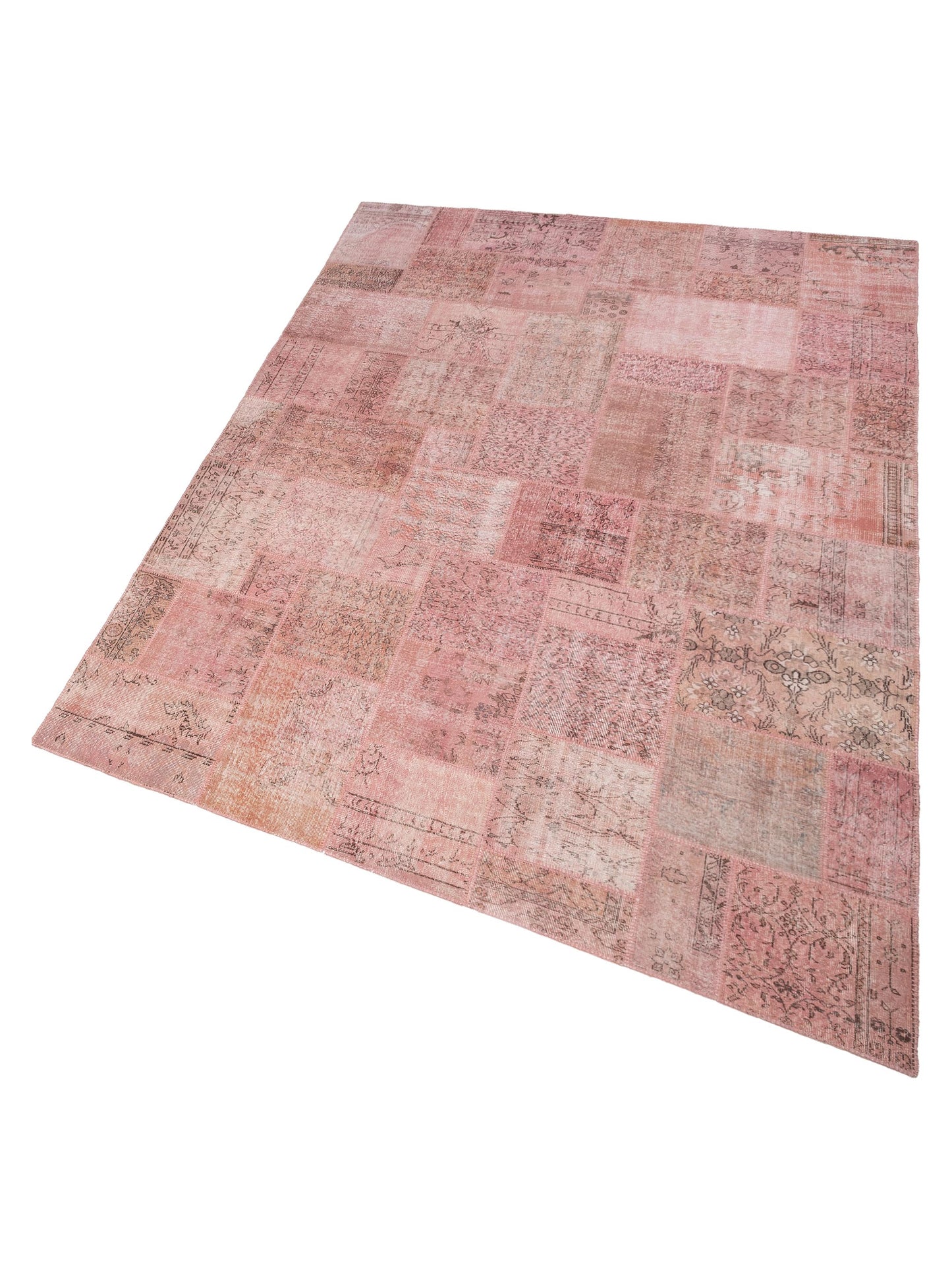 Patchwork Pink 10x13.11 Hand Knotted Rug
