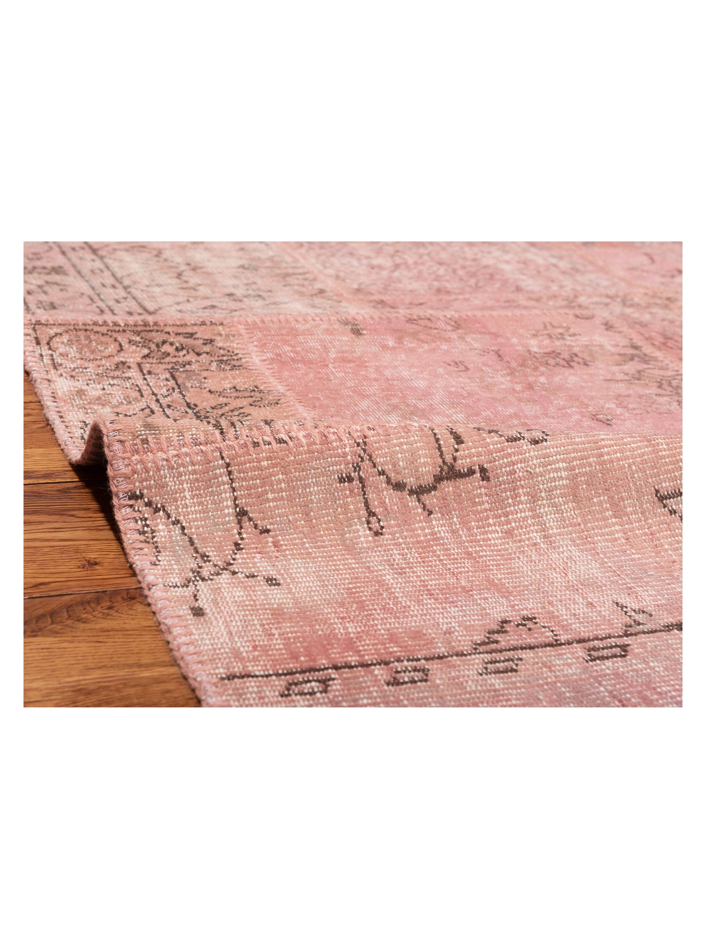 Patchwork Pink 10x13.11 Hand Knotted Rug