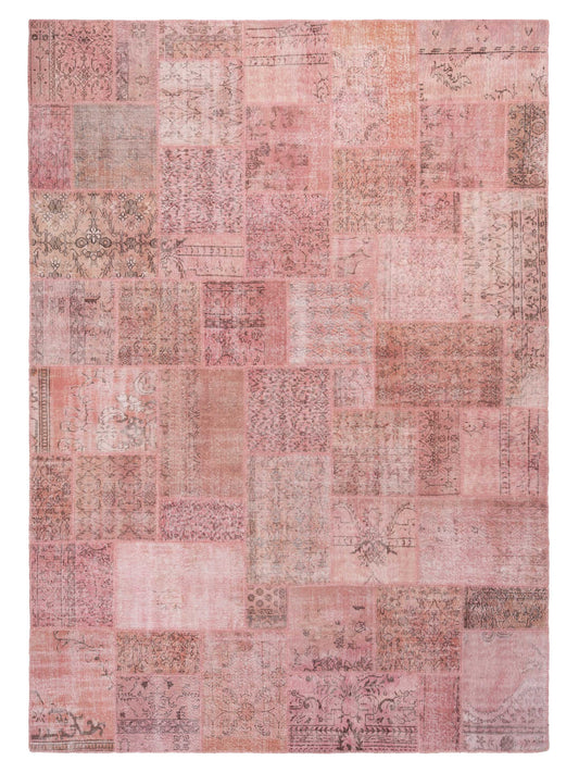 Pasha Turkish Vestige Patchwork  Pink  Contemporary