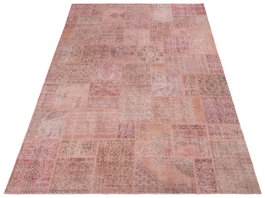 Patchwork Pink 10x13.11 Hand Knotted Rug