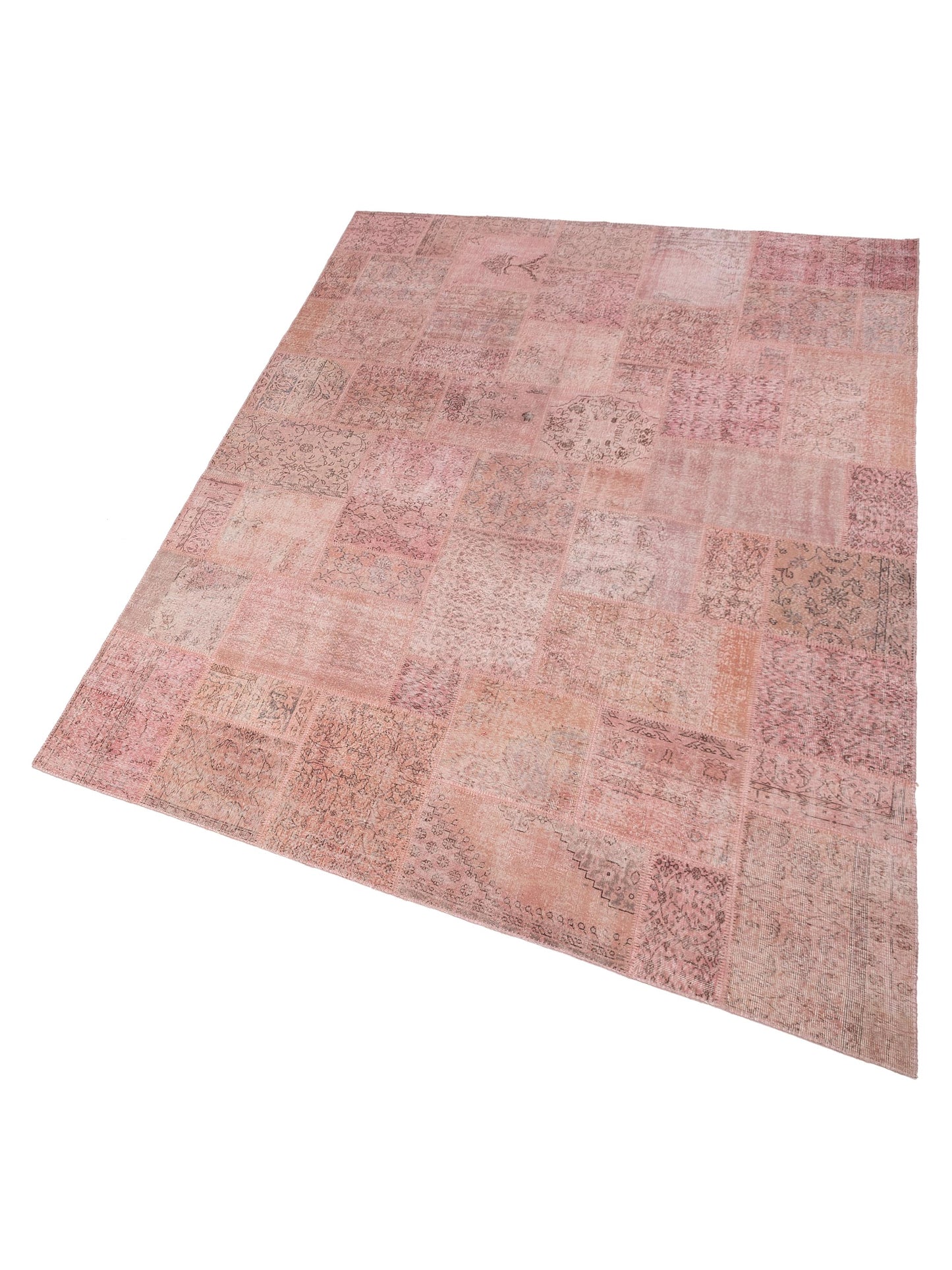 Patchwork Pink 10x13.11 Hand Knotted Rug