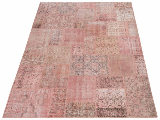 Patchwork Pink 8.1x10 Hand Knotted Rug