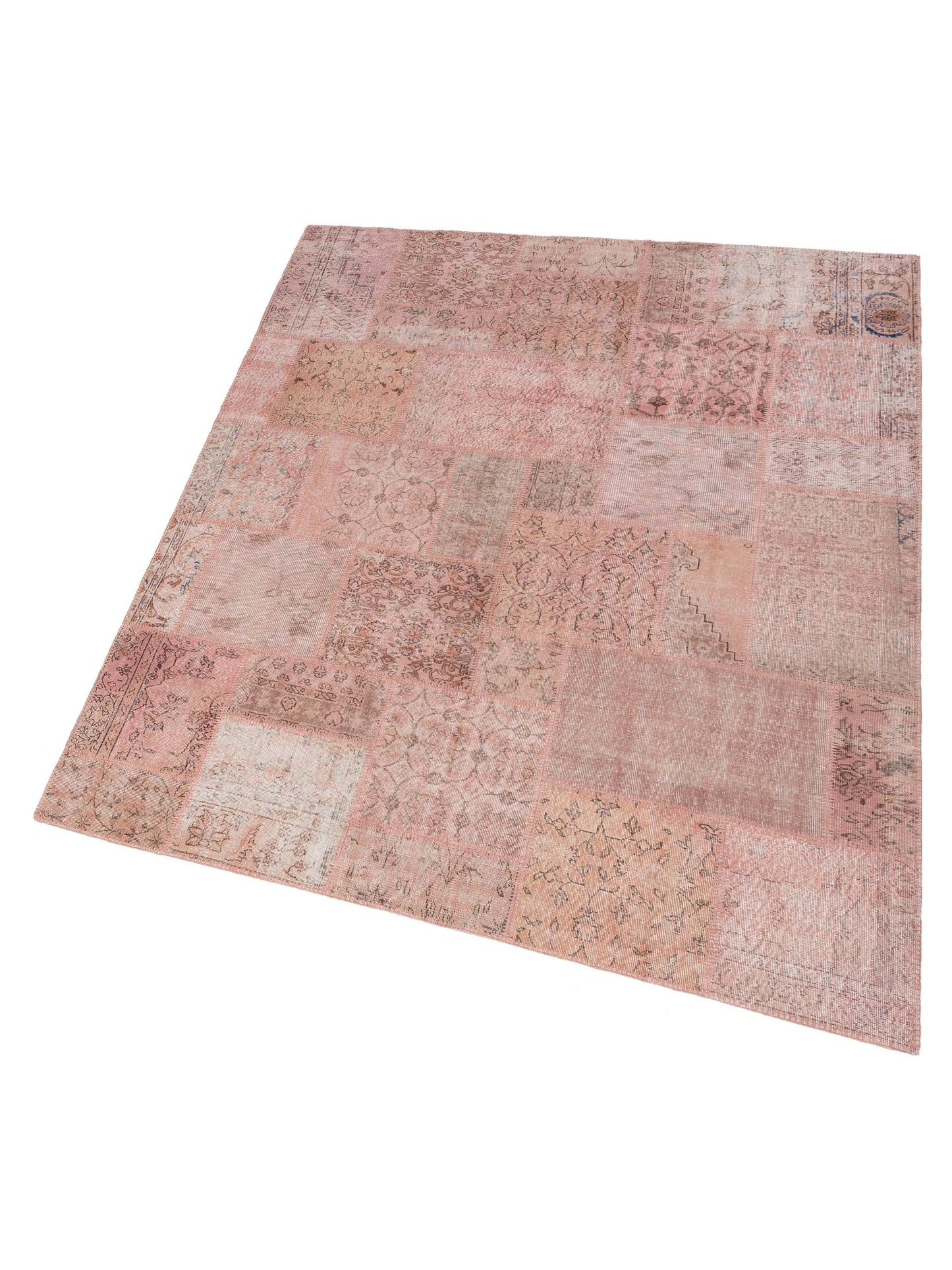 Patchwork Pink 8.1x10 Hand Knotted Rug