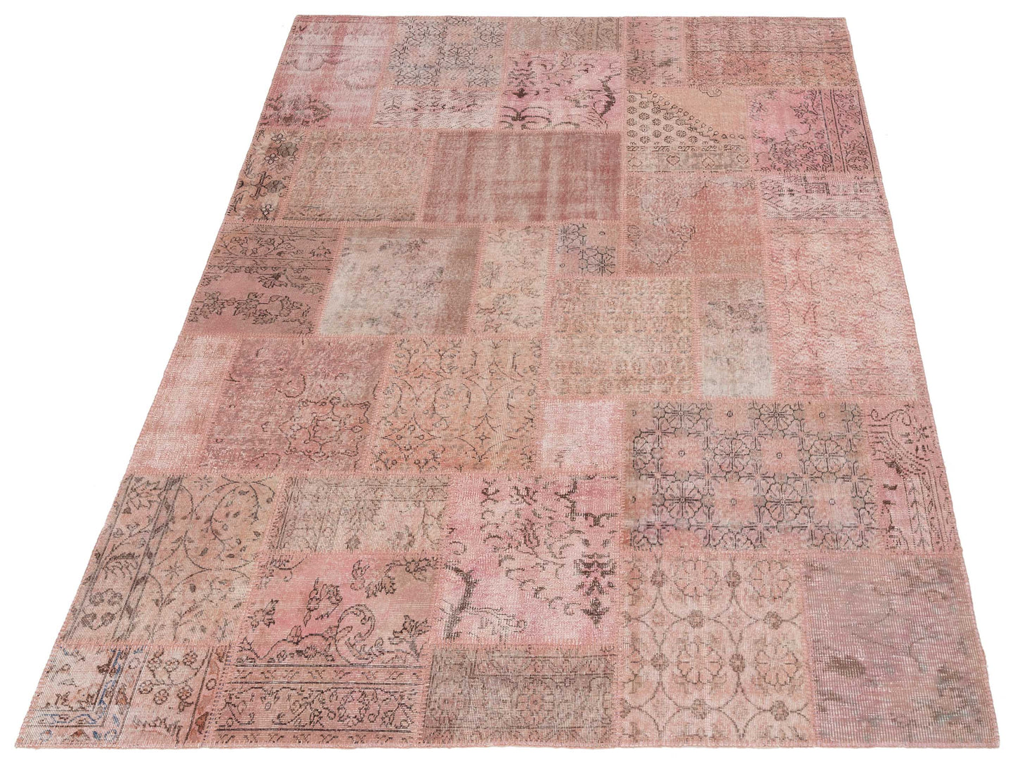 Patchwork Pink 8x9.11 Hand Knotted Rug