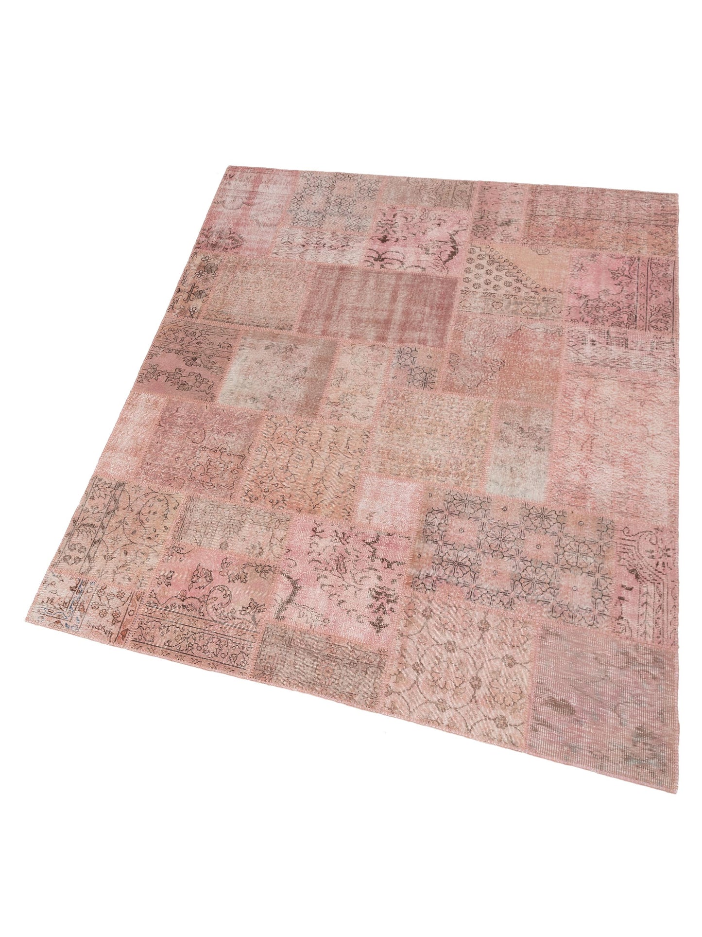 Patchwork Pink 8x9.11 Hand Knotted Rug