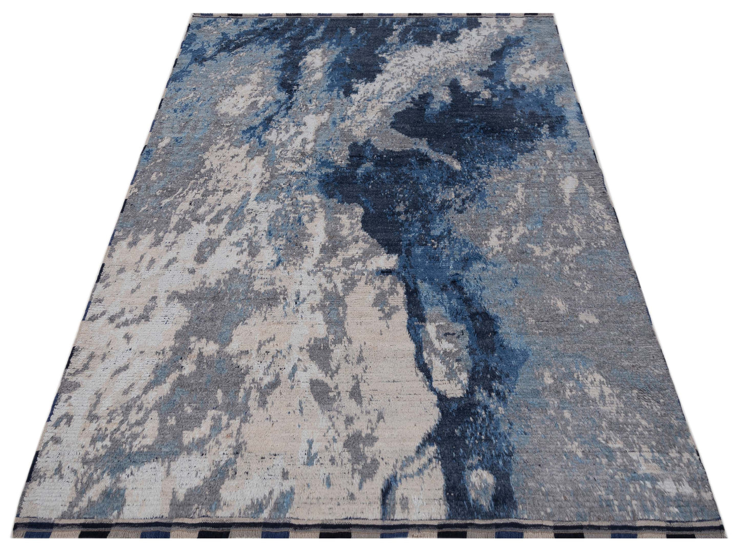 Anavera Gray Blue 8.2x9.10 Hand Knotted Rug