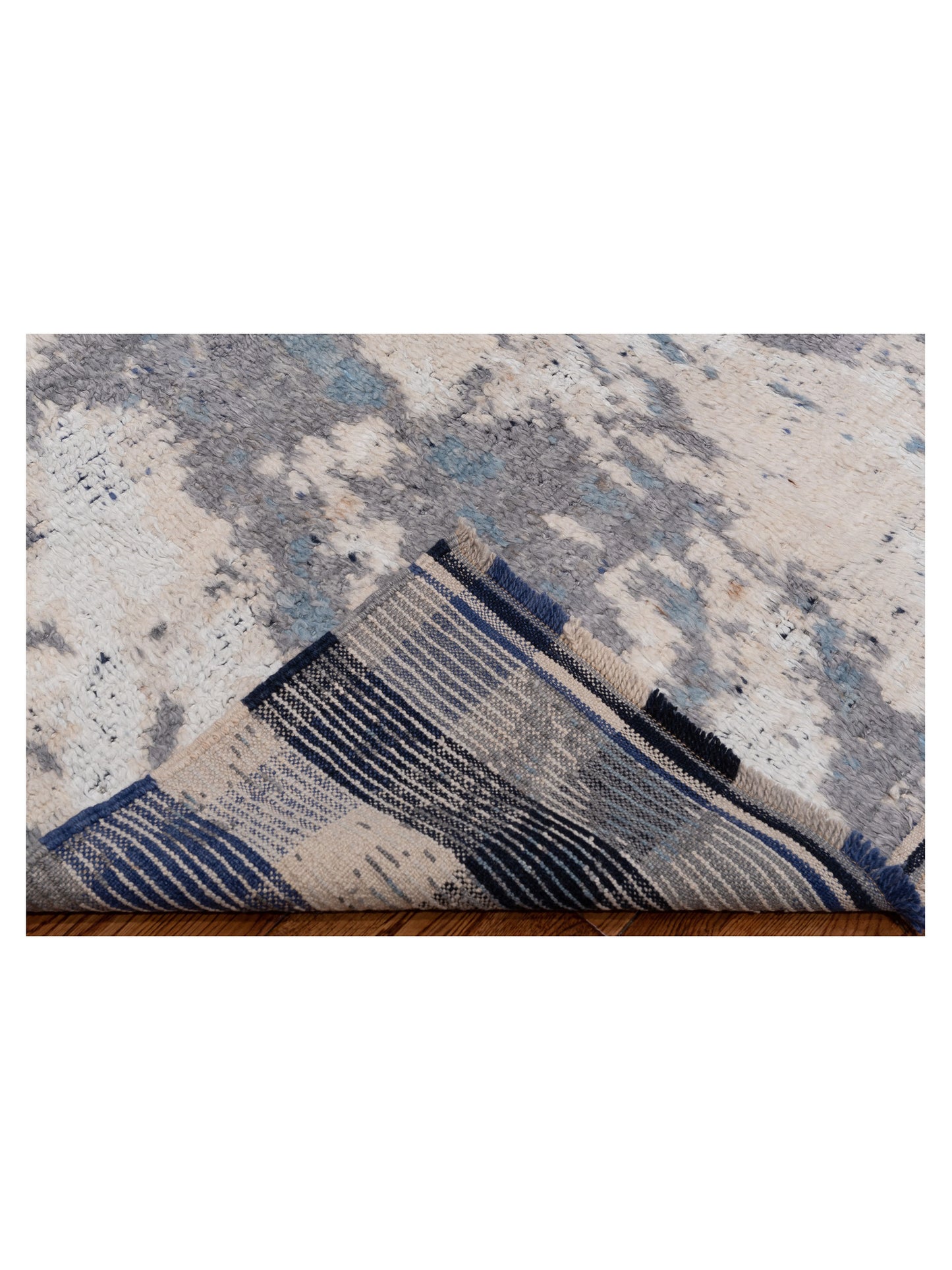 Anavera Gray Blue 8.2x9.10 Hand Knotted Rug