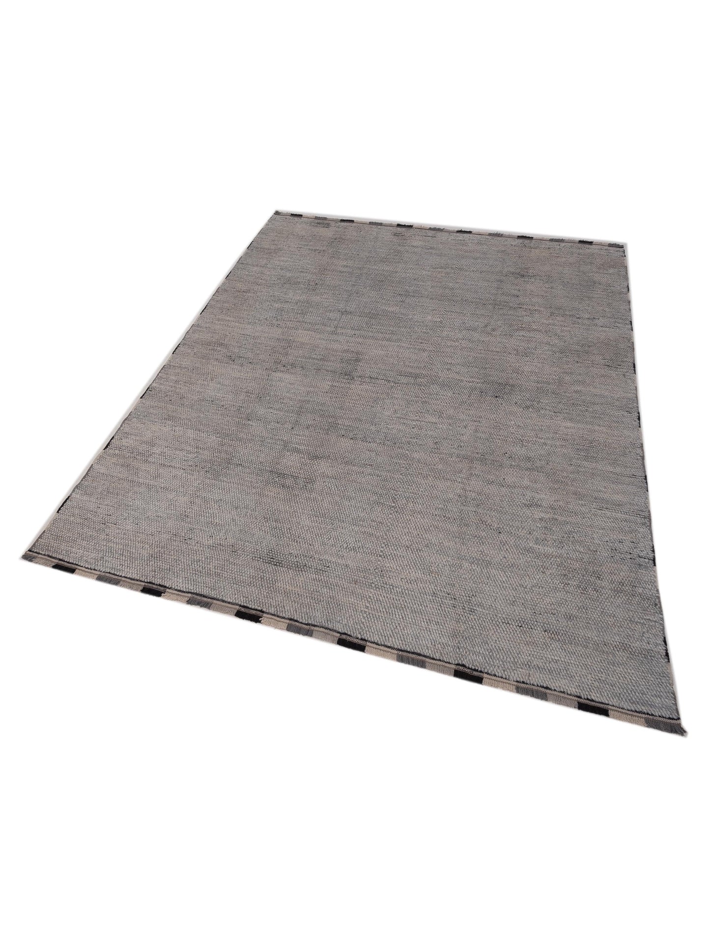 Anavera Silver Silver 7.11x9.9 Hand Knotted Rug