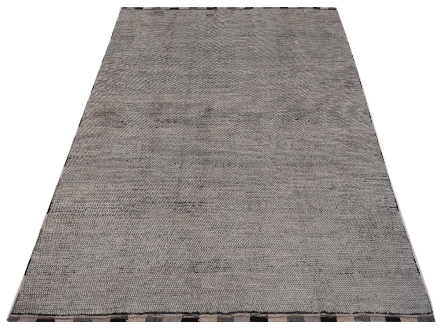 Anavera Silver Silver 7.11x9.9 Hand Knotted Rug