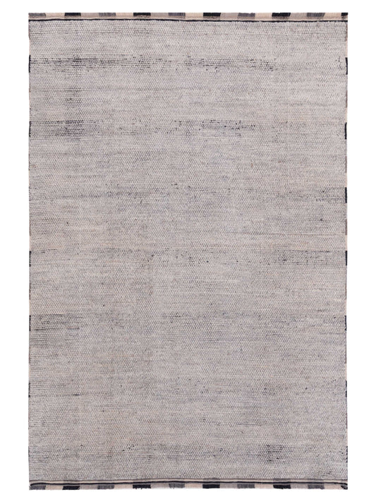 Anavera Silver Silver 6.2x8.10 Hand Knotted Rug