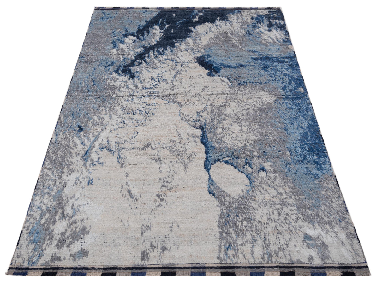 Anavera Silver Blue 8x9.9 Hand Knotted Rug
