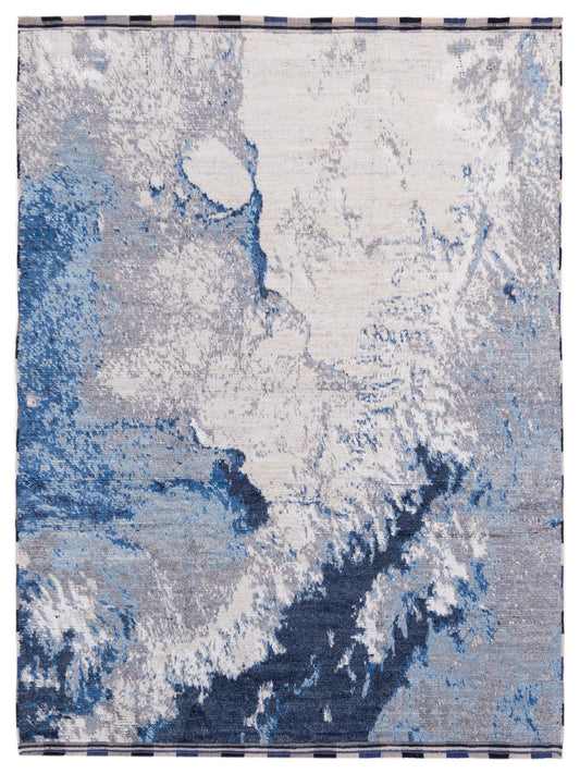 Anavera Silver Blue 8x9.9 Hand Knotted Rug