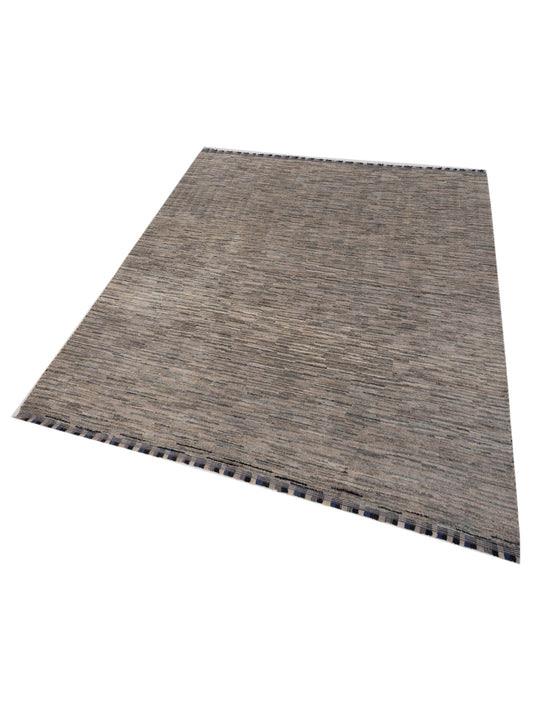 Anavera Gray Gray 8.8x9.8 Hand Knotted Rug