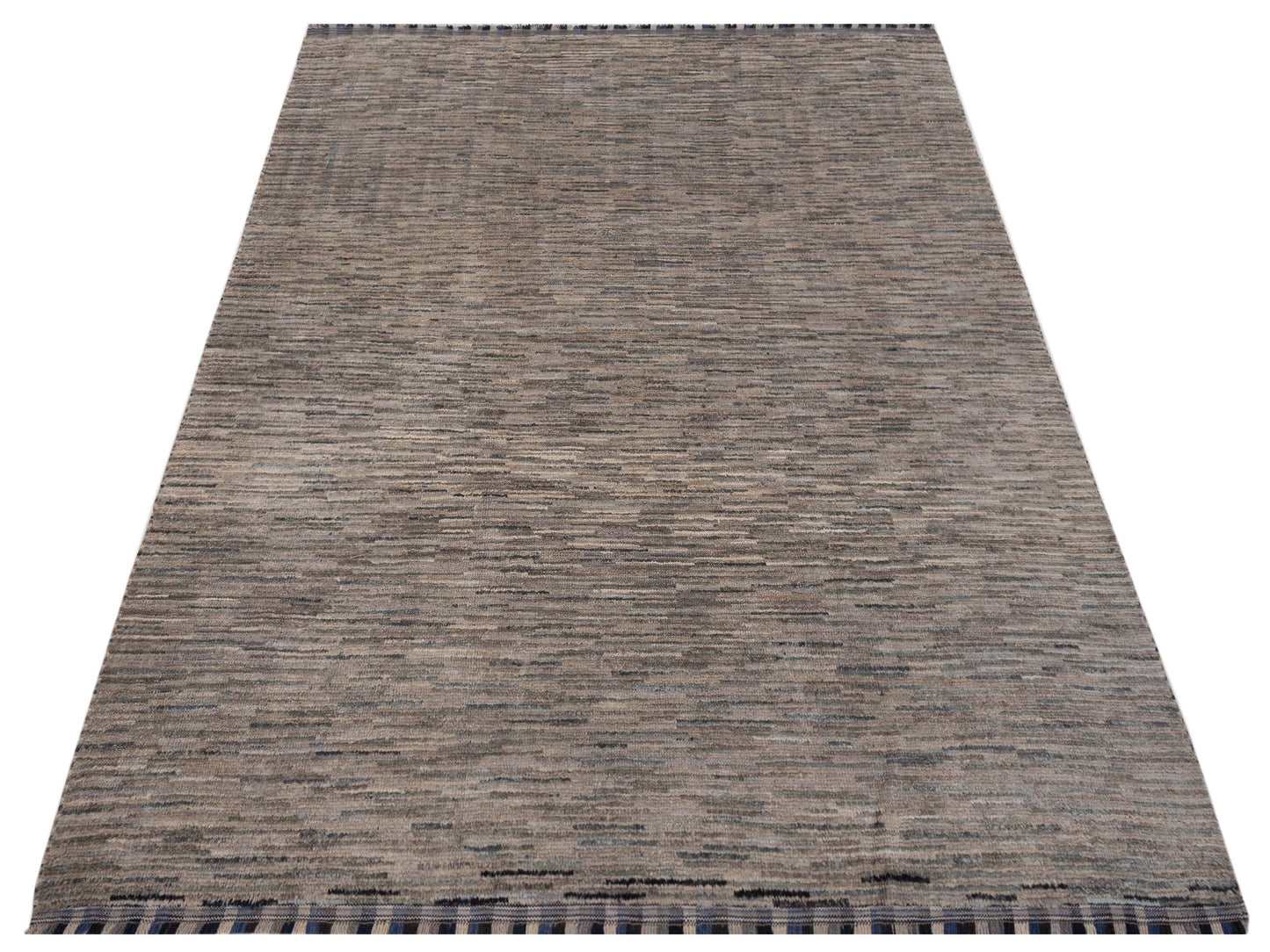 Anavera Gray Gray 8.8x9.8 Hand Knotted Rug