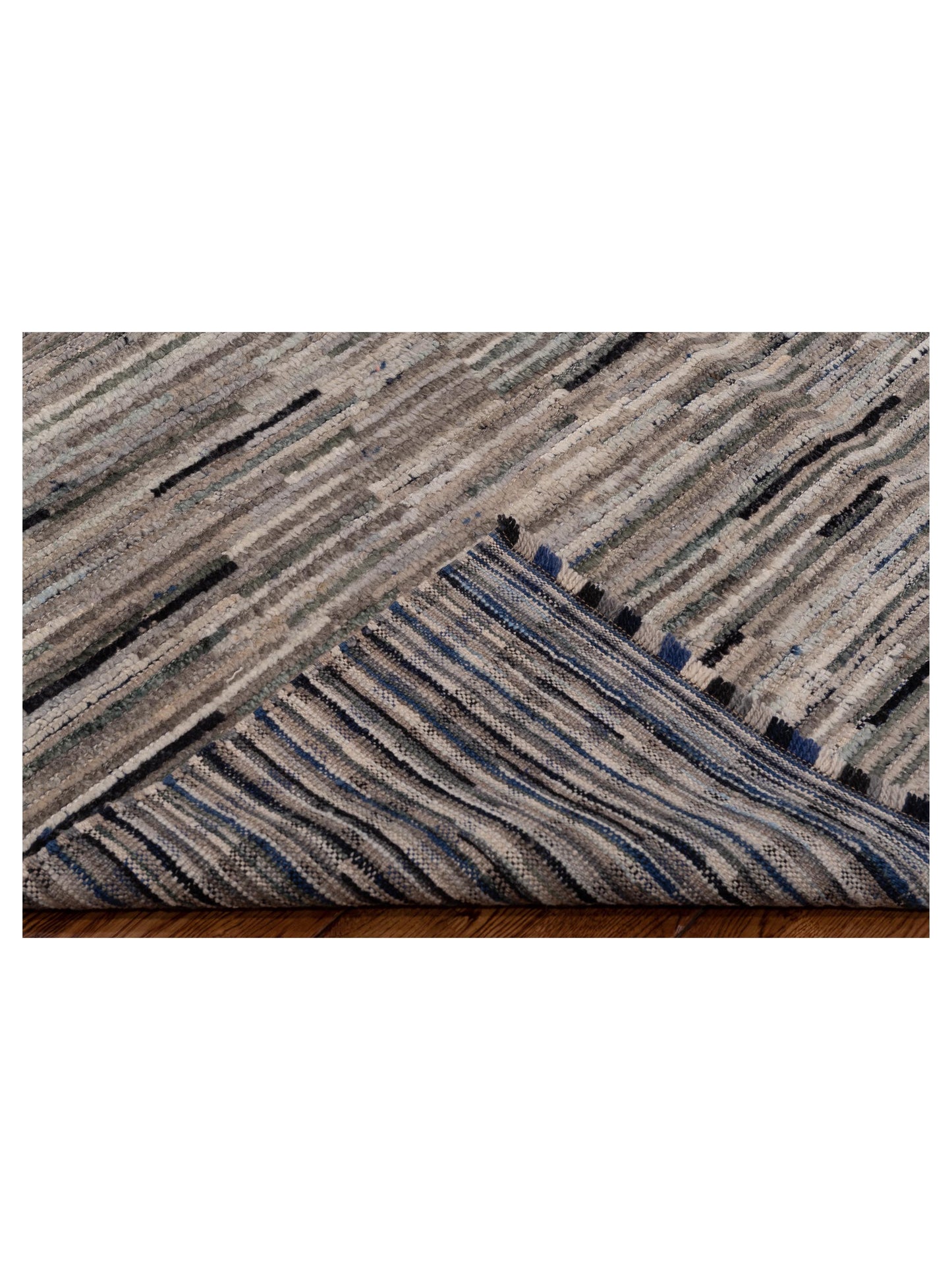 Anavera Gray Green 8.5x9.8 Hand Knotted Rug