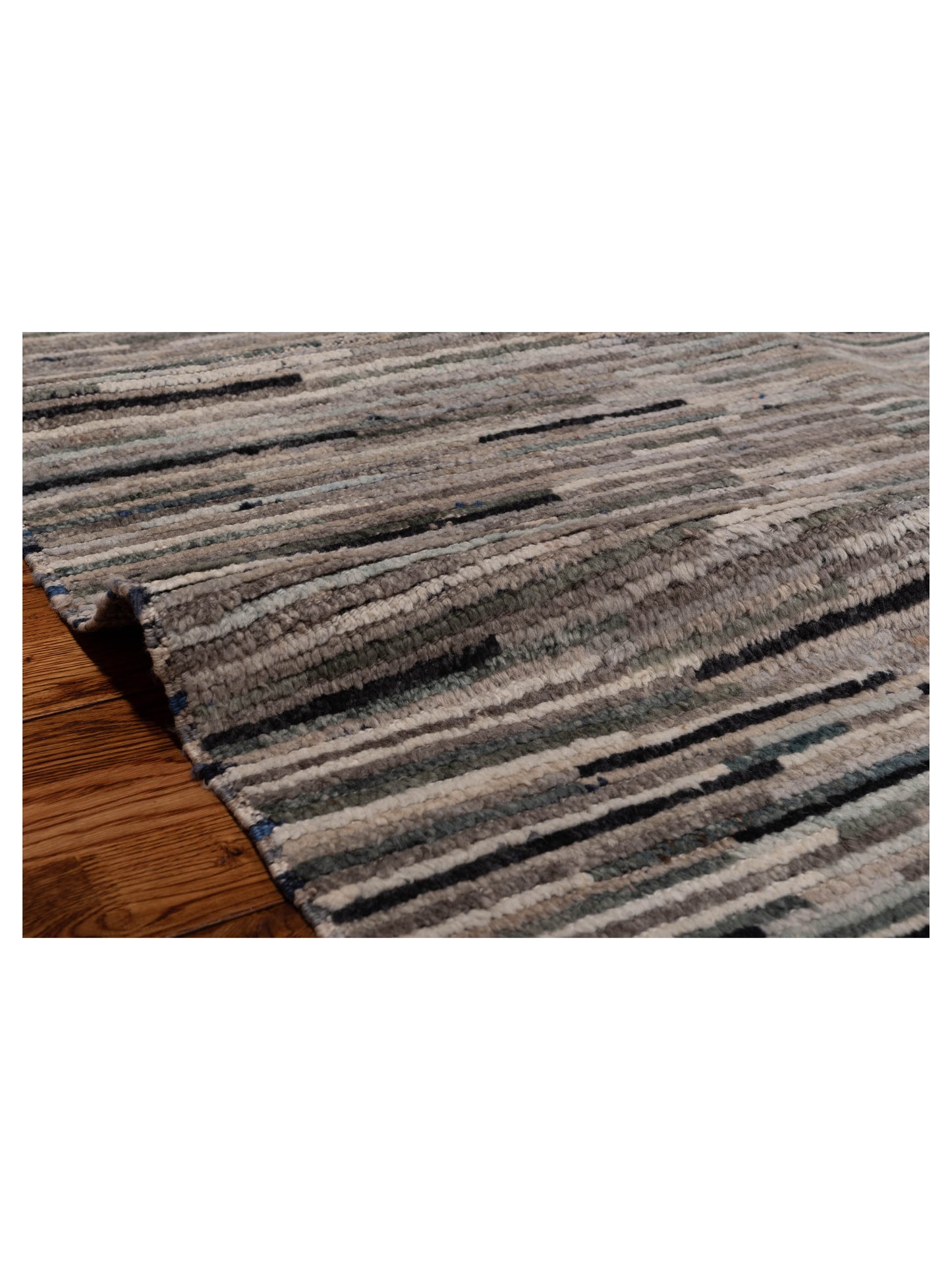 Anavera Gray Green 8.5x9.8 Hand Knotted Rug