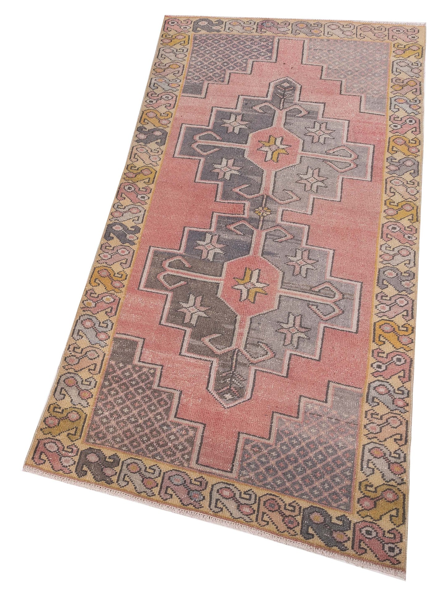 Nomadra Pink Beige 4.1x8.5 Hand Knotted Rug