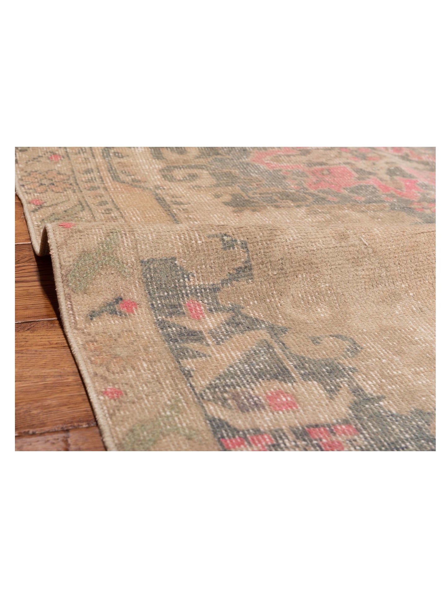 Nomadra Beige Green 4x6.8 Hand Knotted Rug