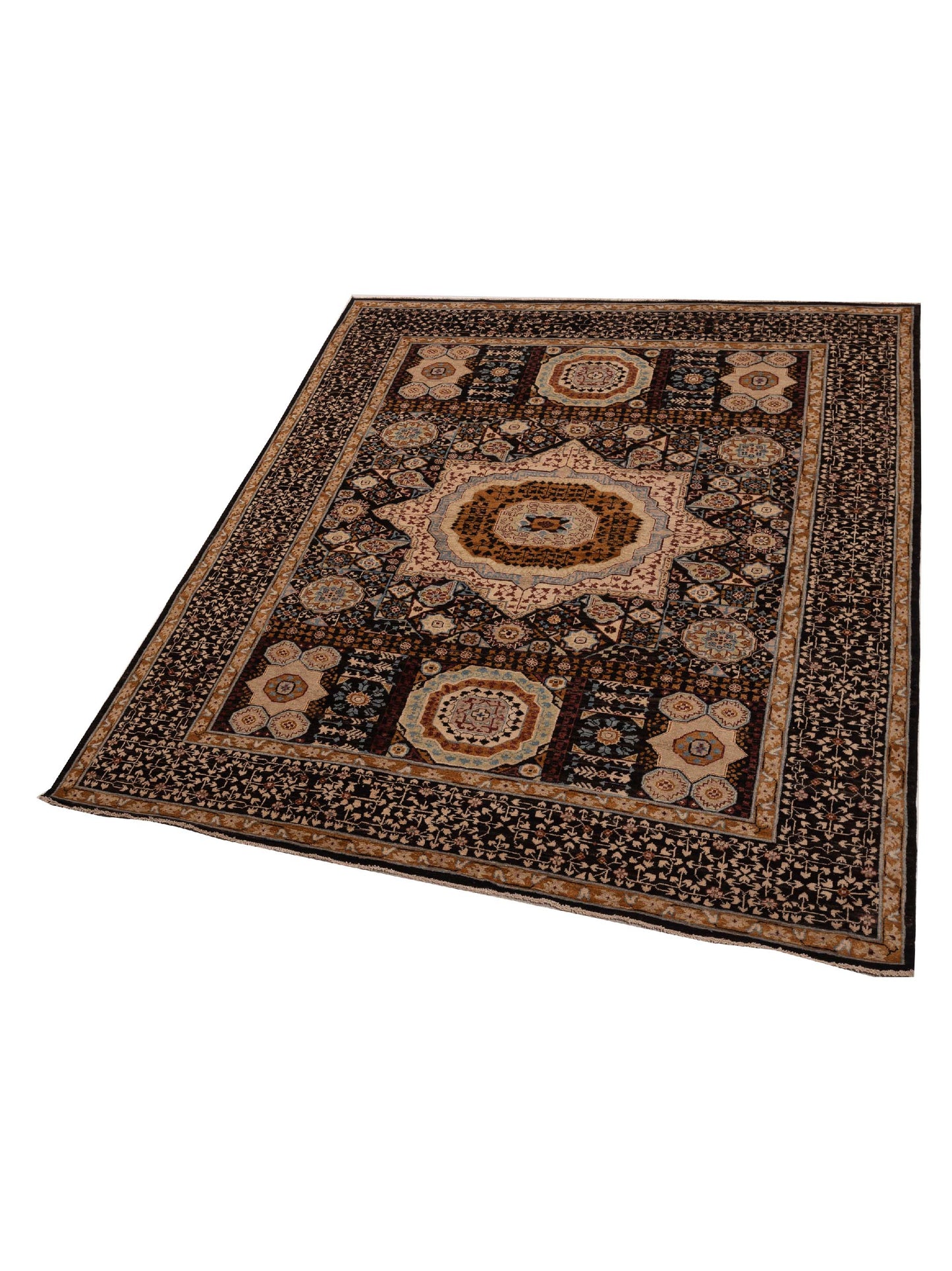 Mamluk Charcoal Charcoal 8.2x10 Hand Knotted Rug
