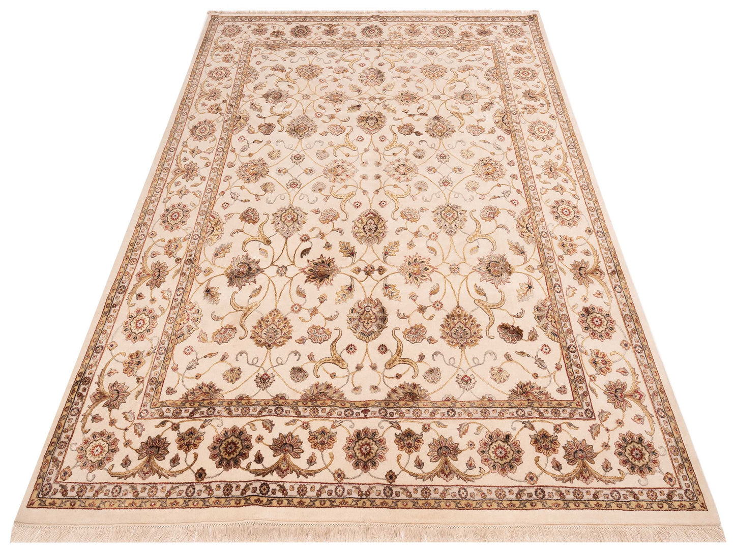 Javira Silk Ivory Ivory 7.11x10 Hand Knotted Rug