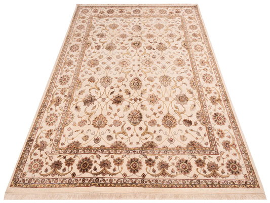 Javira Silk Ivory Ivory 7.11x10 Hand Knotted Rug