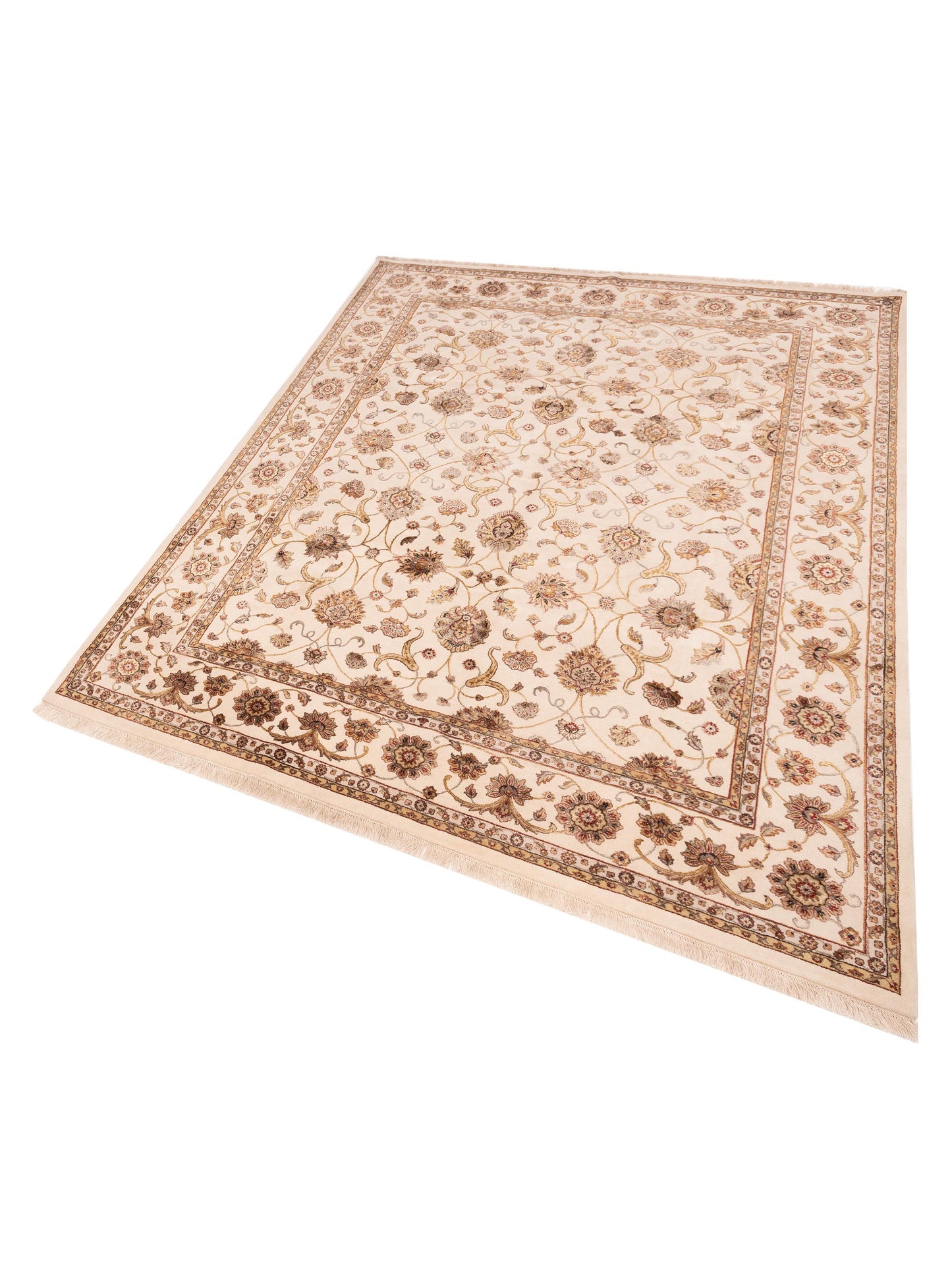 Javira Silk Ivory Ivory 7.11x10 Hand Knotted Rug