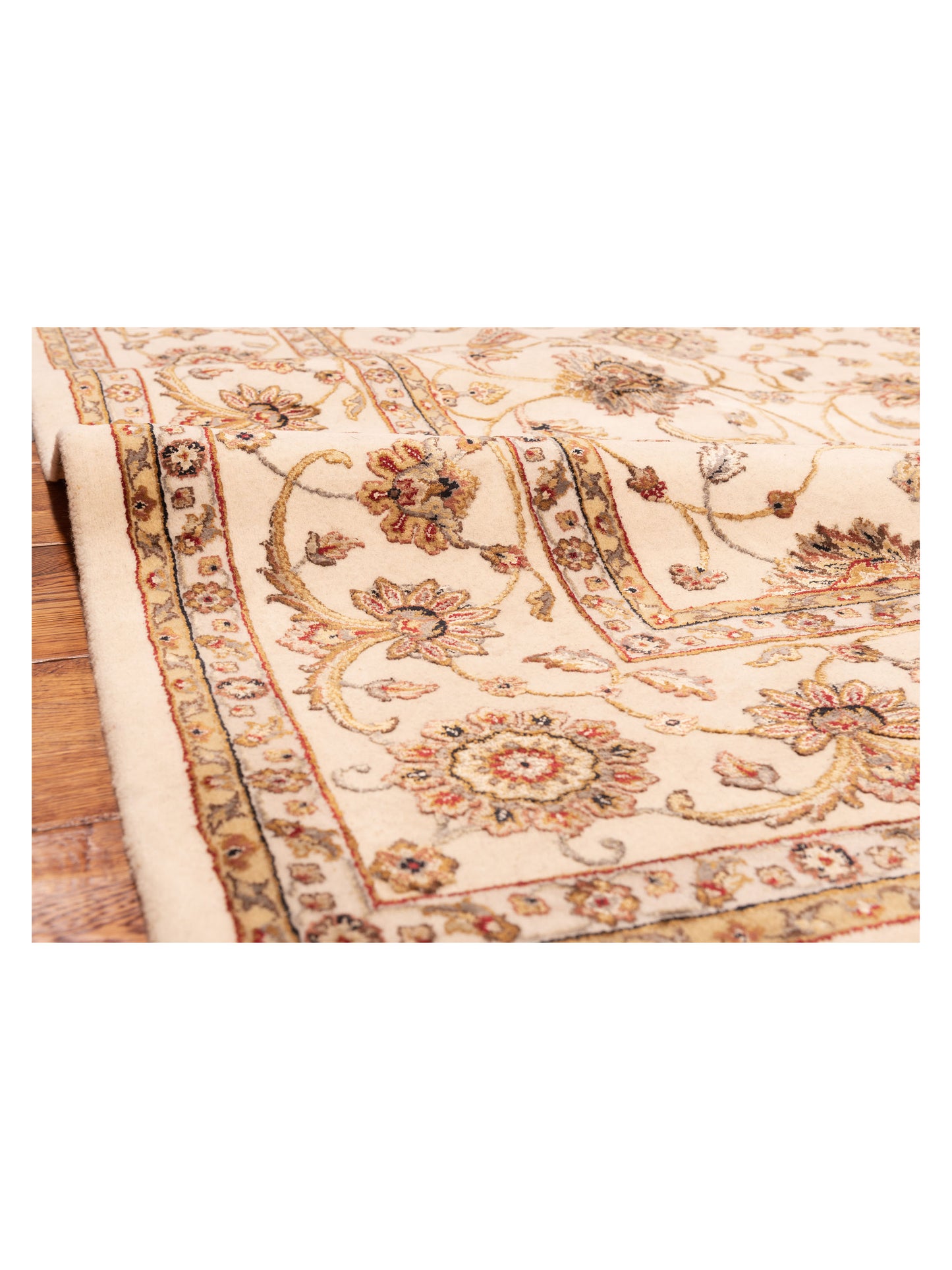 Javira Silk Ivory Ivory 7.11x10 Hand Knotted Rug