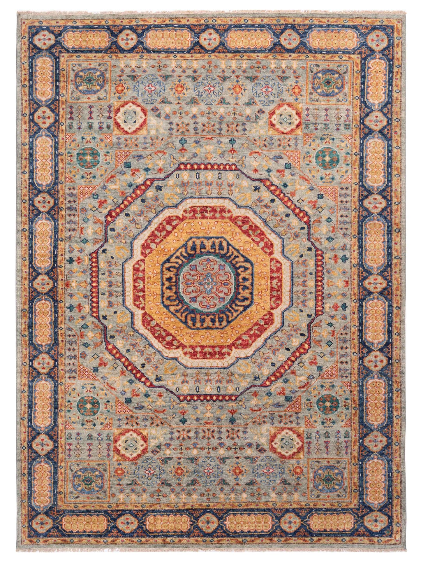 Rajpur Oushak Shah  Light Gray Navy Traditional