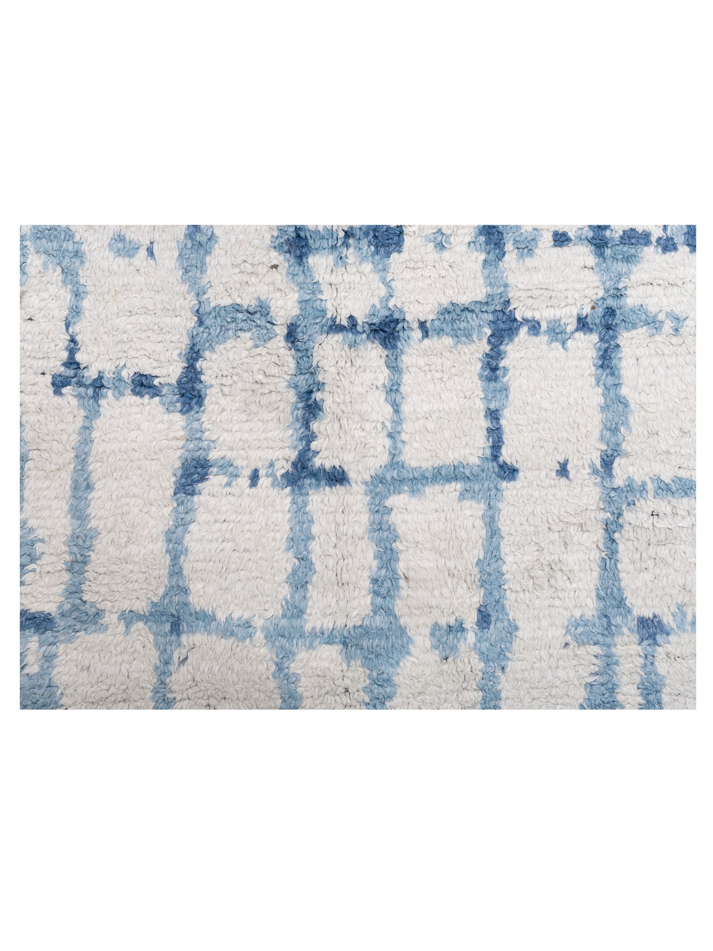 Anavera Ivory Blue 8.1x9.7 Hand Knotted Rug