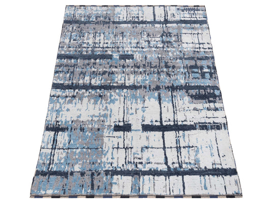 Anavera Gray Ivory 7.11x9.9 Hand Knotted Rug