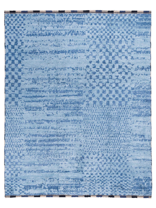 Anavera Blue Blue 7.10x9.10 Hand Knotted Rug