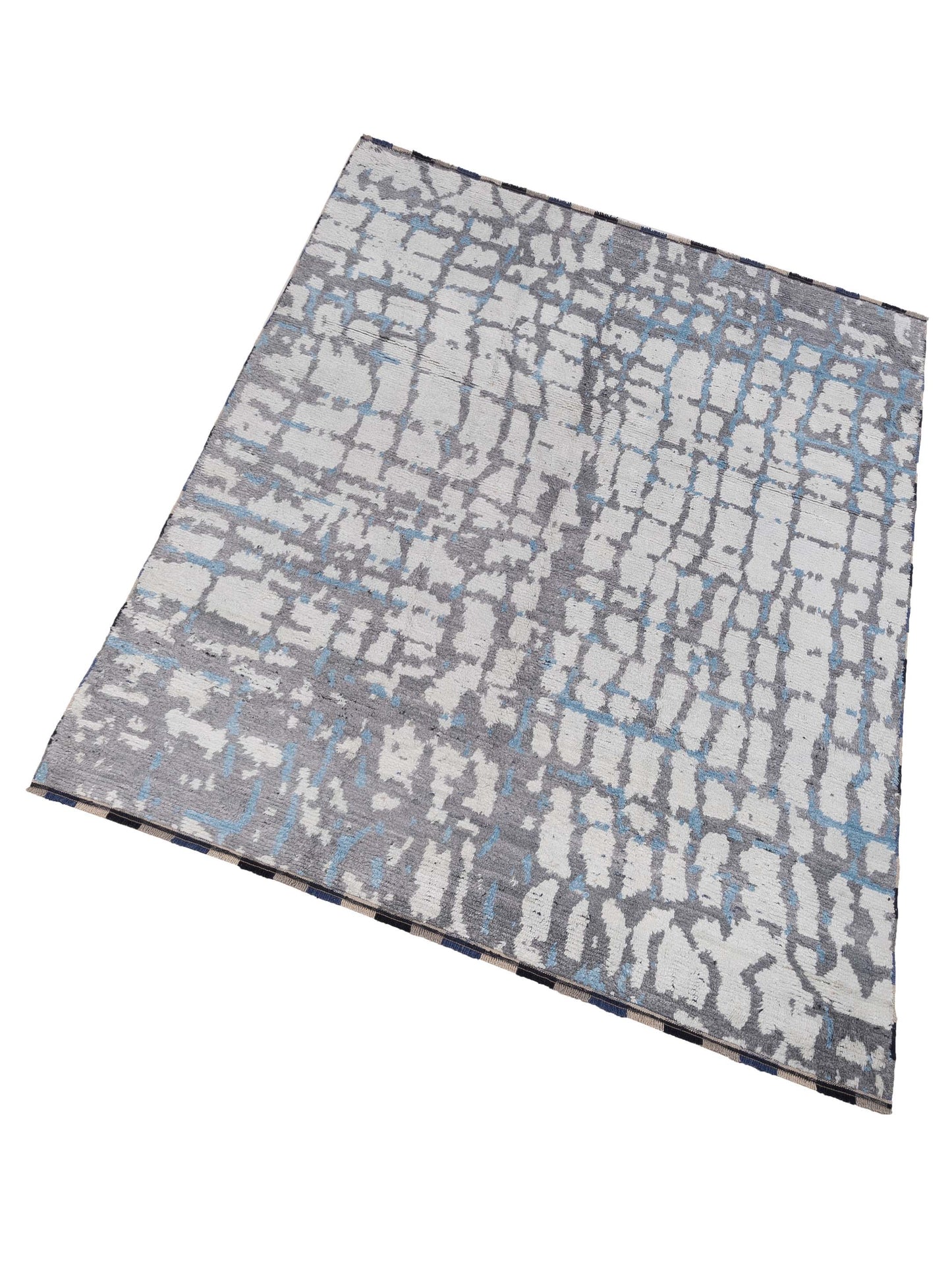 Anavera Ivory Gray 8.1x9.9 Hand Knotted Rug