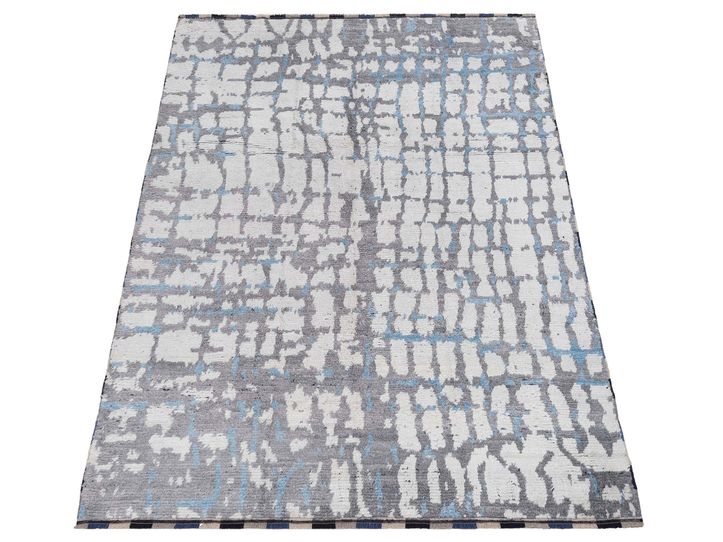 Anavera Ivory Gray 8.1x9.9 Hand Knotted Rug