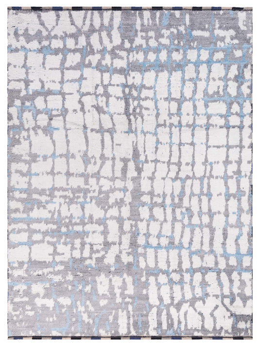 Anavera Ivory Gray 8.1x9.9 Hand Knotted Rug