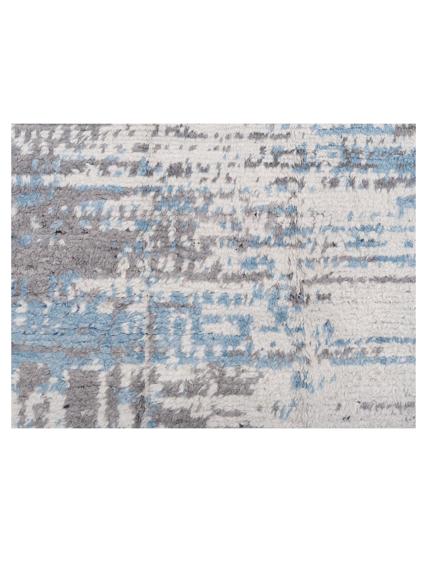 Anavera Ivory Blue 7.11x9.11 Hand Knotted Rug