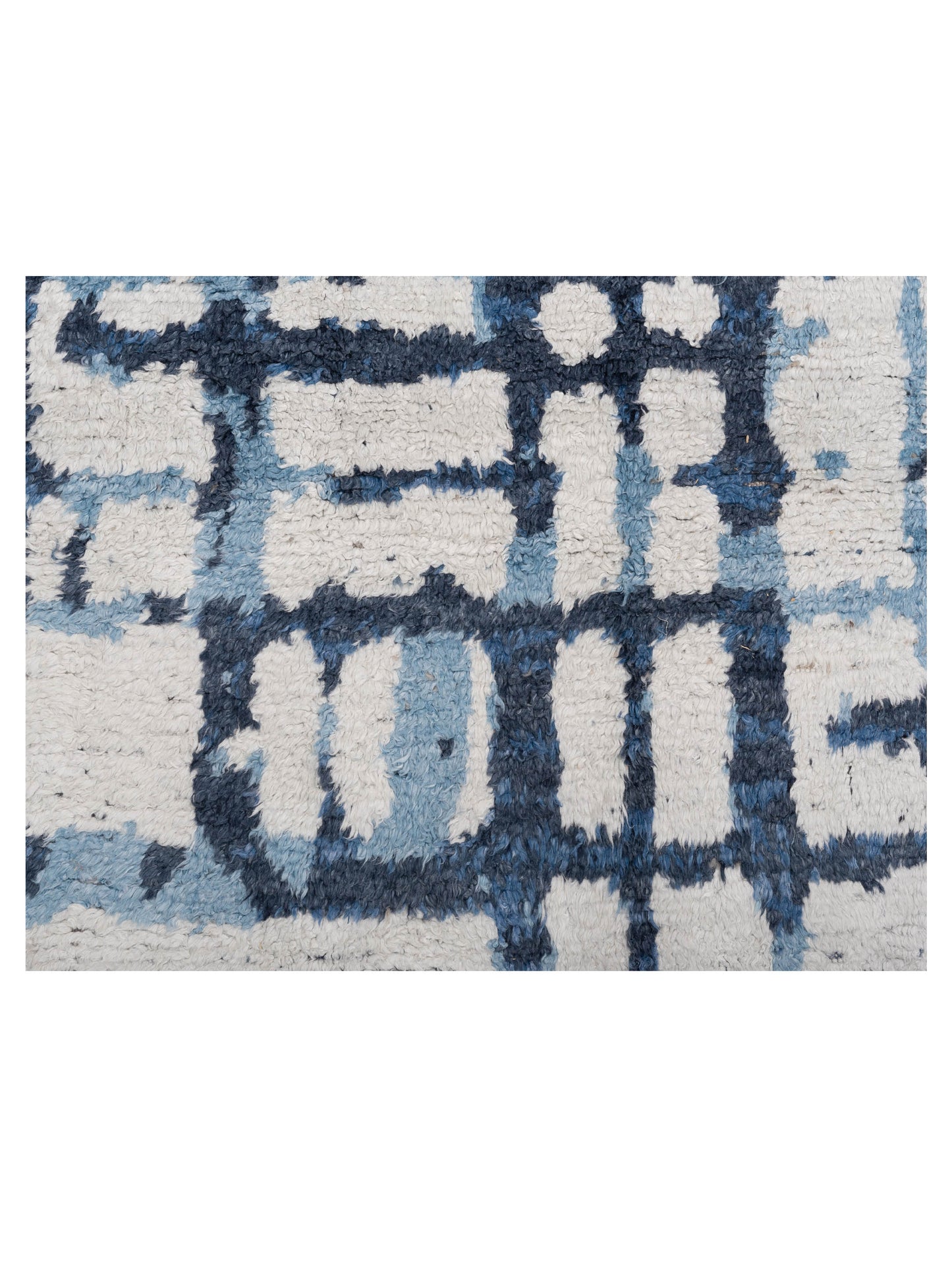 Anavera Ivory Blue 8x9.10 Hand Knotted Rug