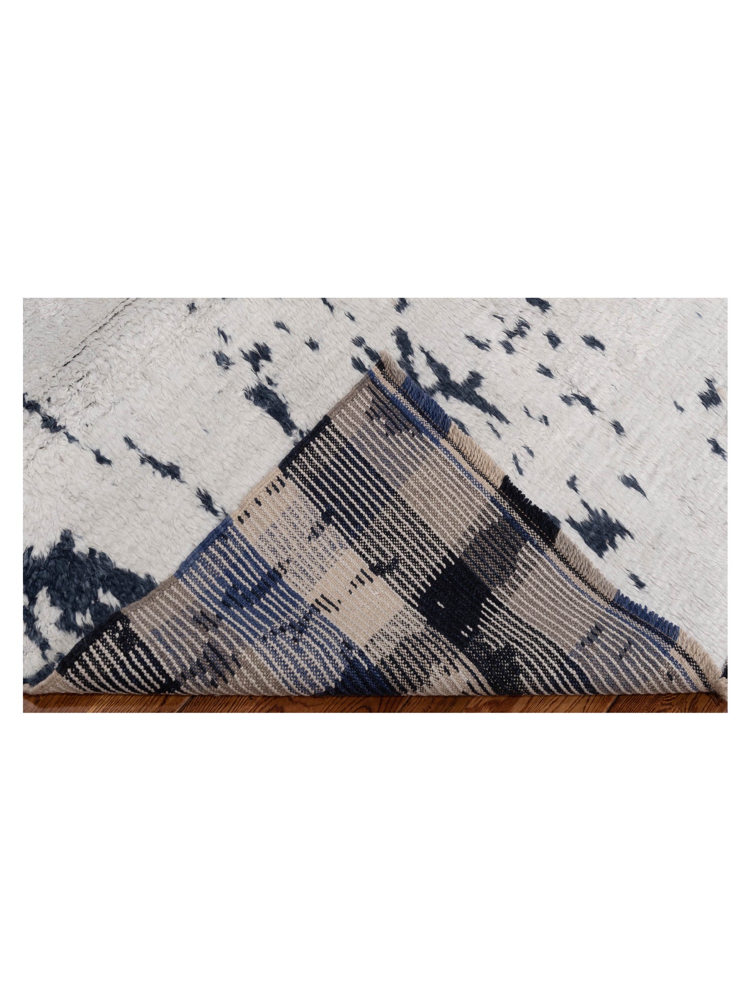 Anavera Ivory Blue 7.10x9.6 Hand Knotted Rug