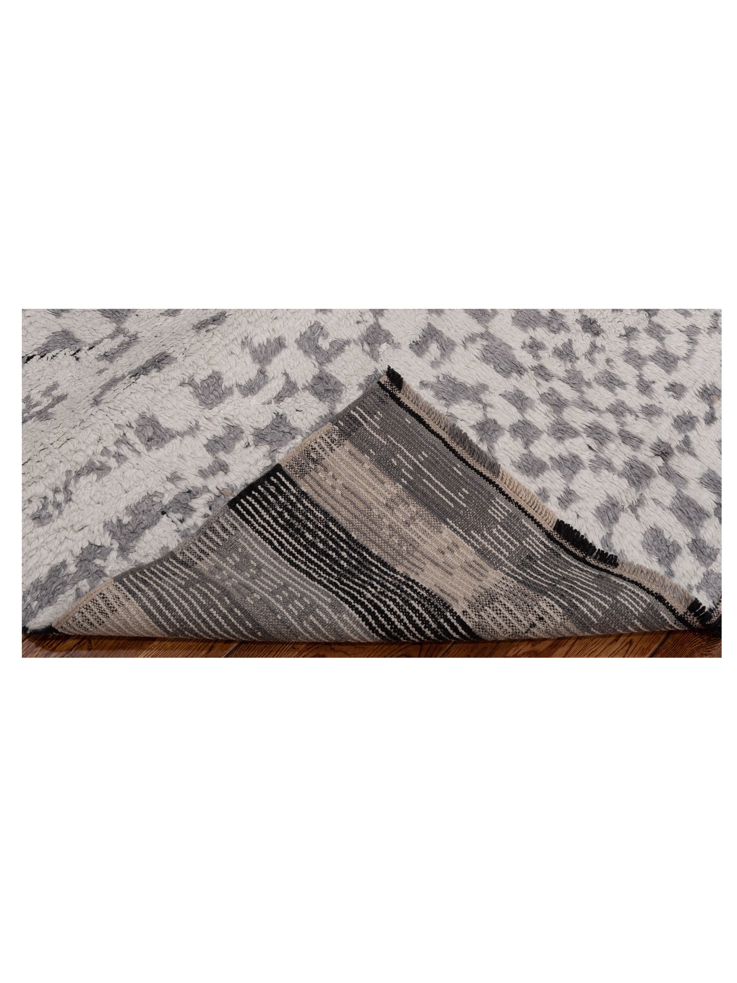 Anavera Ivory Gray 8.3x9.7 Hand Knotted Rug