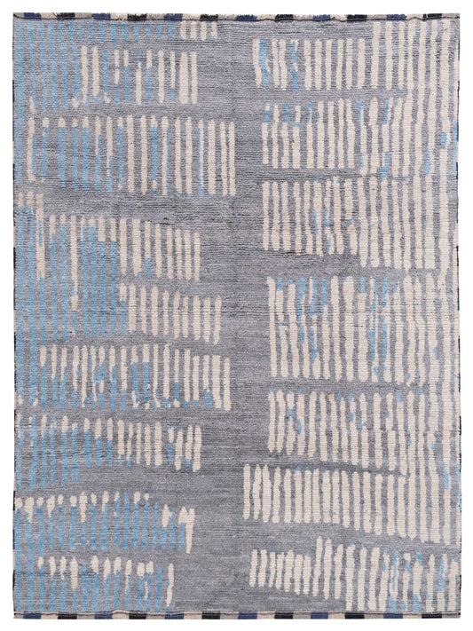 Anavera Gray Ivory 7.10x9.9 Hand Knotted Rug