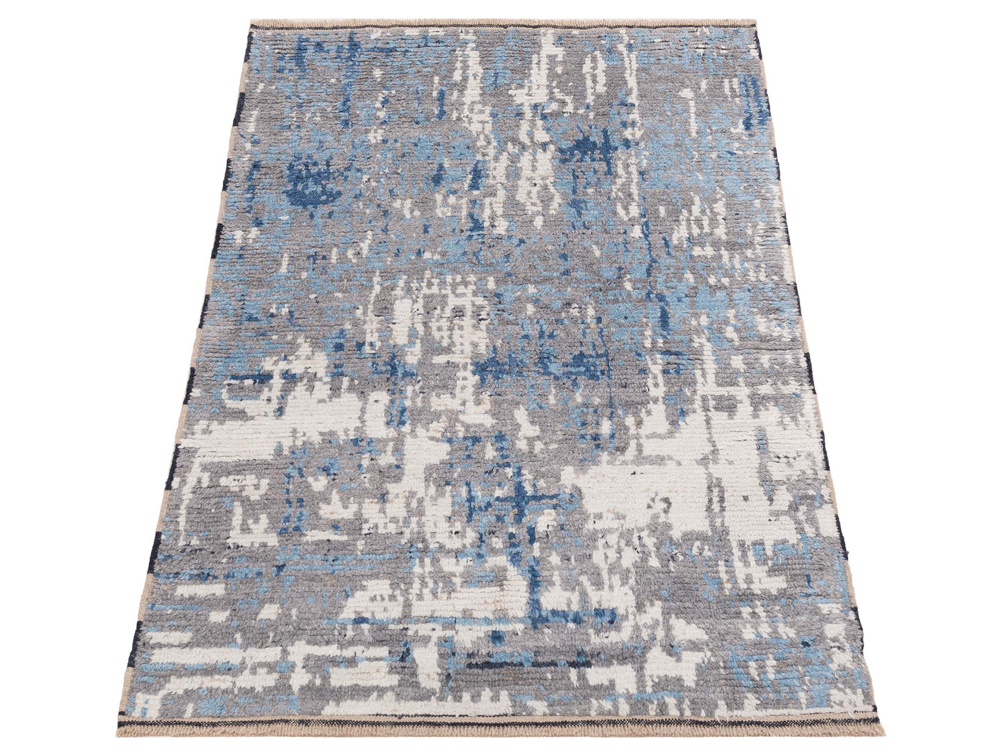 Anavera Gray Blue 4x6.1 Hand Knotted Rug
