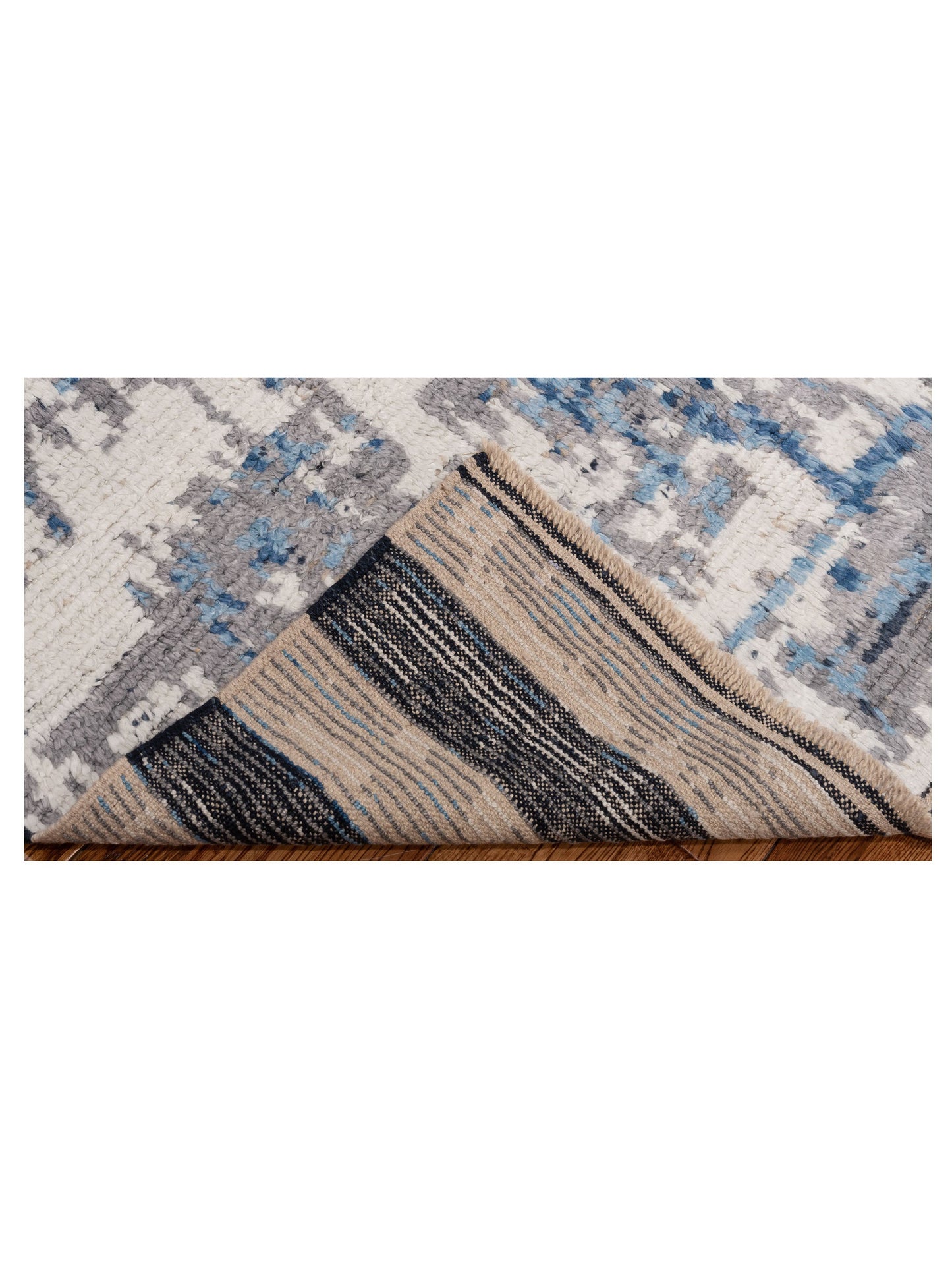 Anavera Gray Blue 4x6.1 Hand Knotted Rug