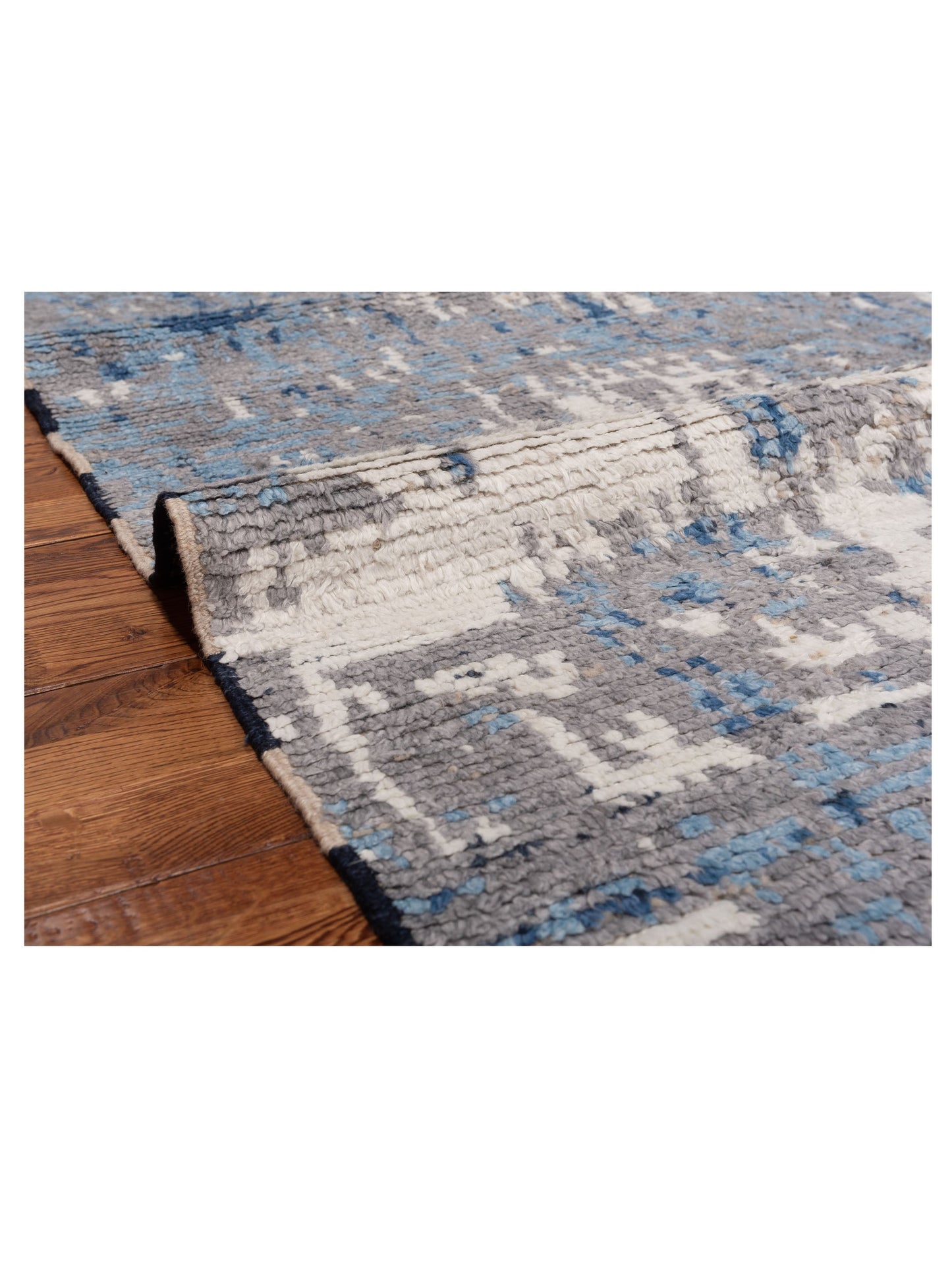 Anavera Gray Blue 4x6.1 Hand Knotted Rug