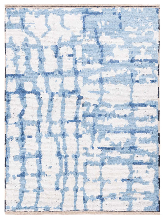 Anavera Ivory Blue 4x6 Hand Knotted Rug